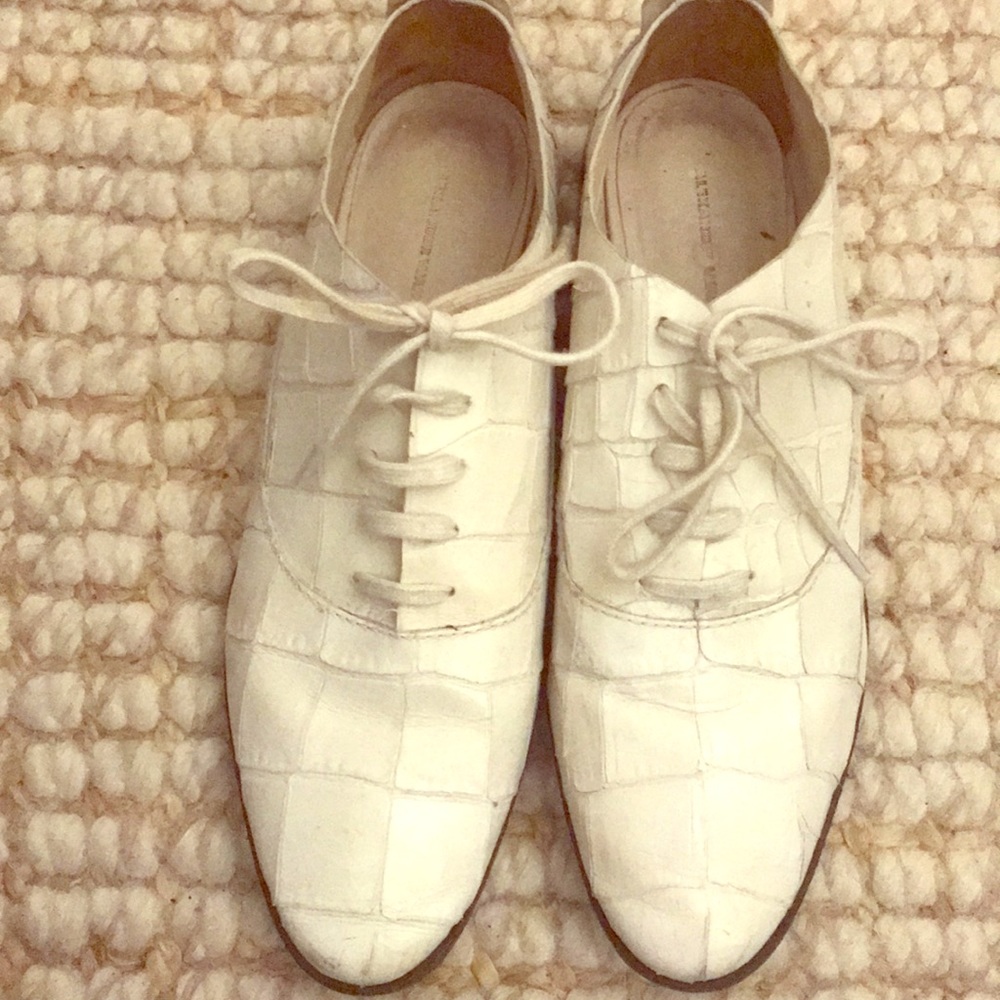 Alexander Wang croc-effect lace-up shoes.